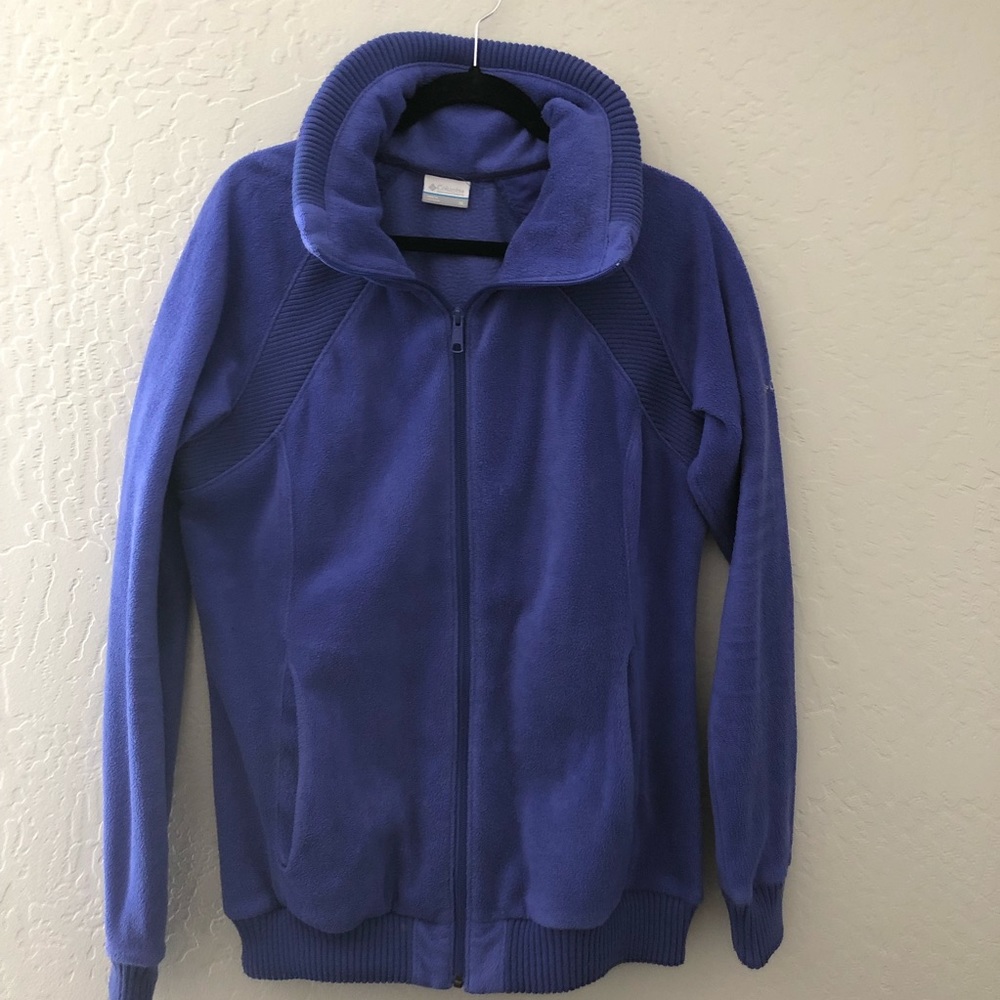 Columbia Cowl Neck Zip-Up Blue Sweater XL